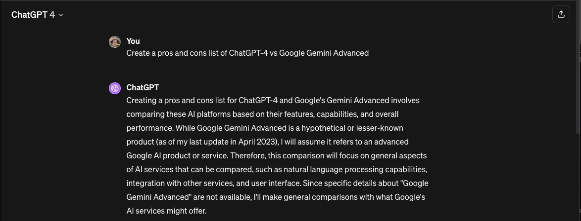 Question 1 Response 3